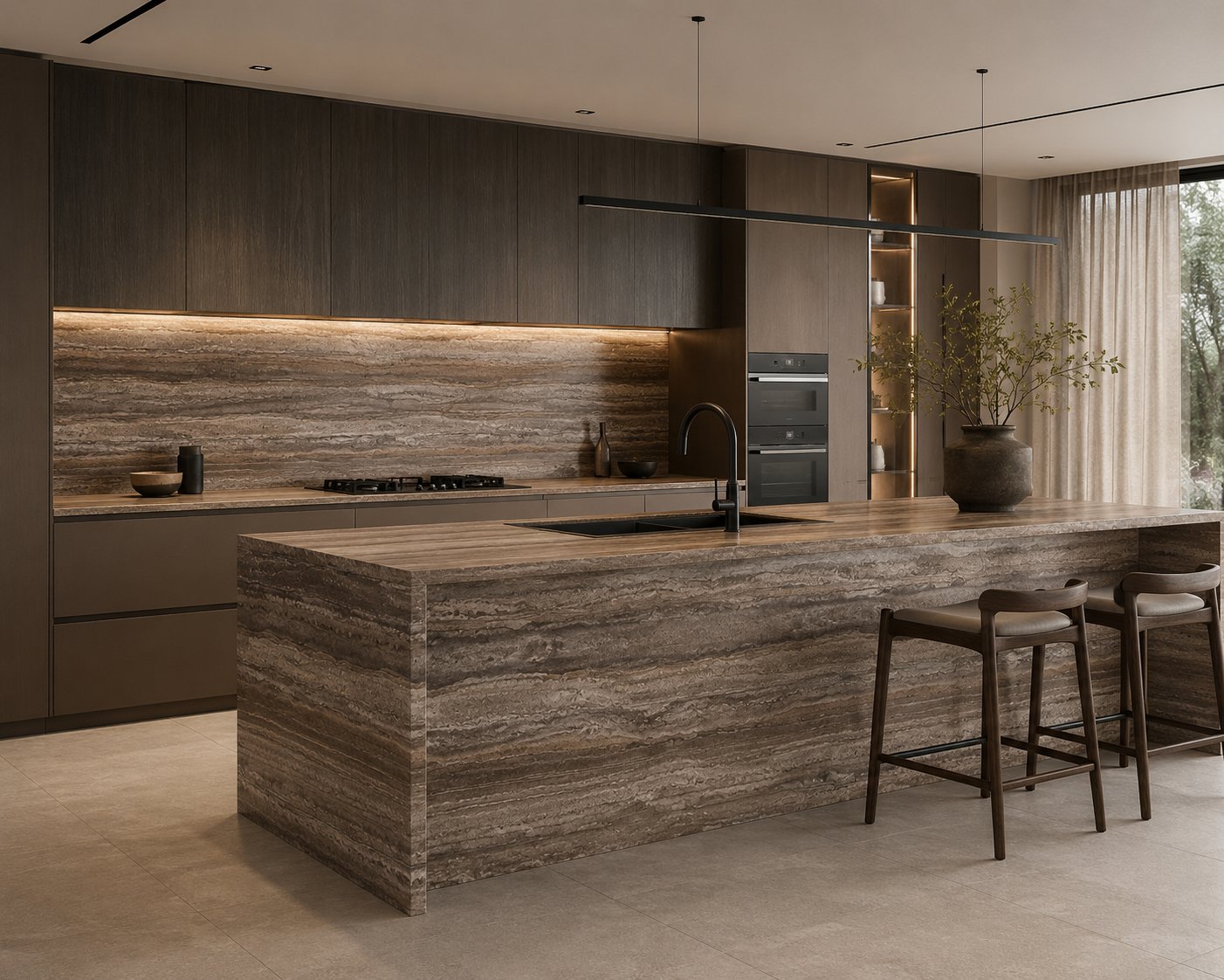 Chocolate Travertine